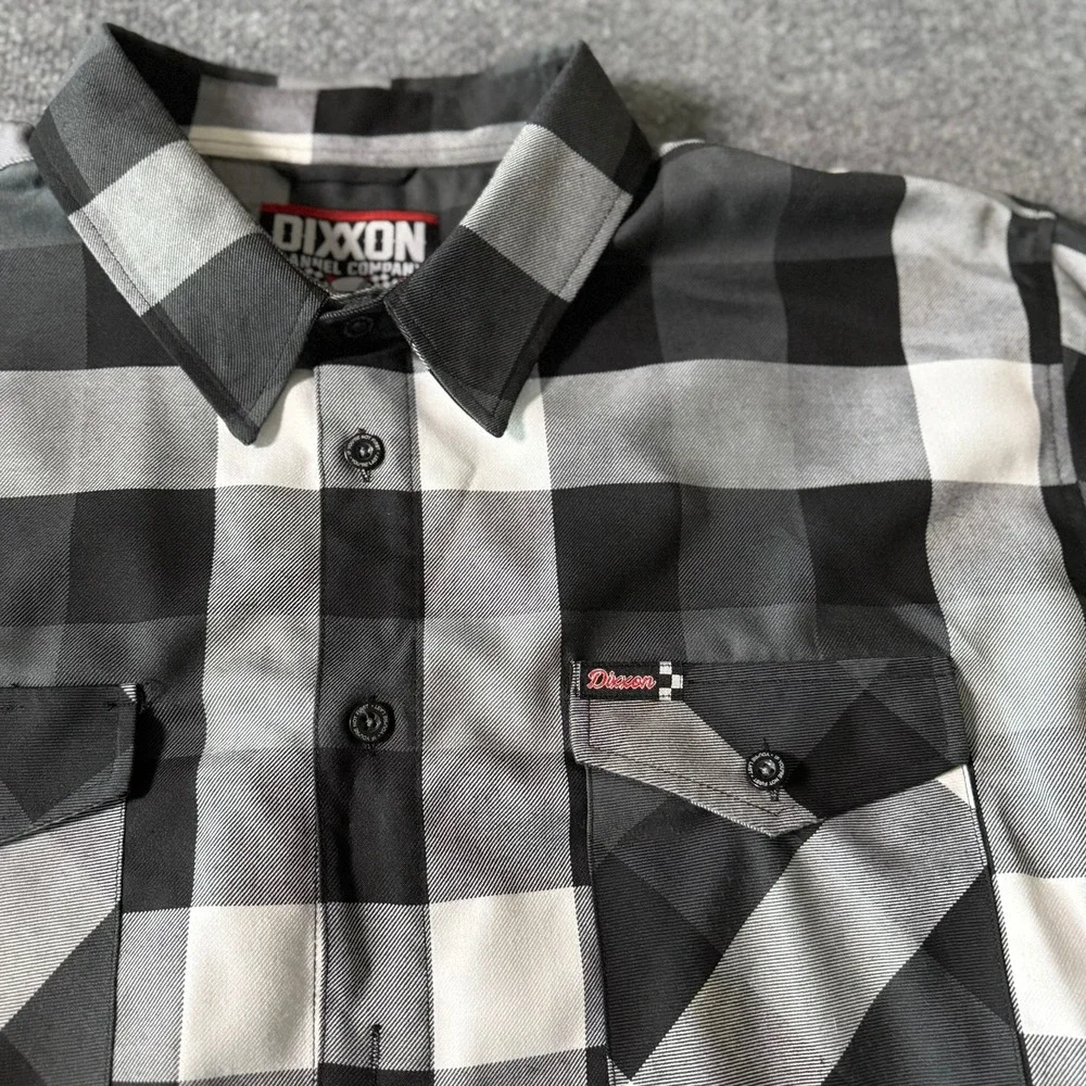 Dixxon Flannel Finish Line Black/White Buffalo Plaid Long Sleeve Mens 4X